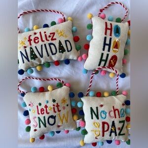 Cushion sign plush christmas ornament set
